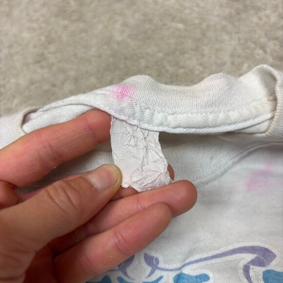 Vintage Liquid Blue Grateful Dead Tie Die T Shirt Womens Medium Crop Top Biffle - Picture 6 of 9